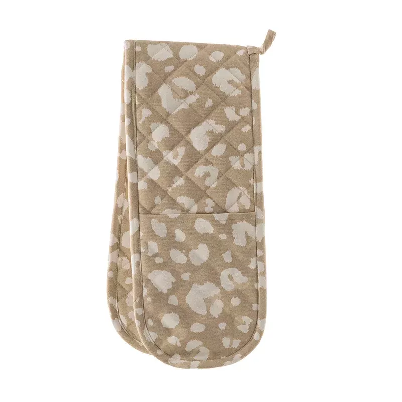 beige-white-leopard-print-18x90cm-double-oven-mitt Beige & White Leopard Print 18x90cm Double Oven Mitt