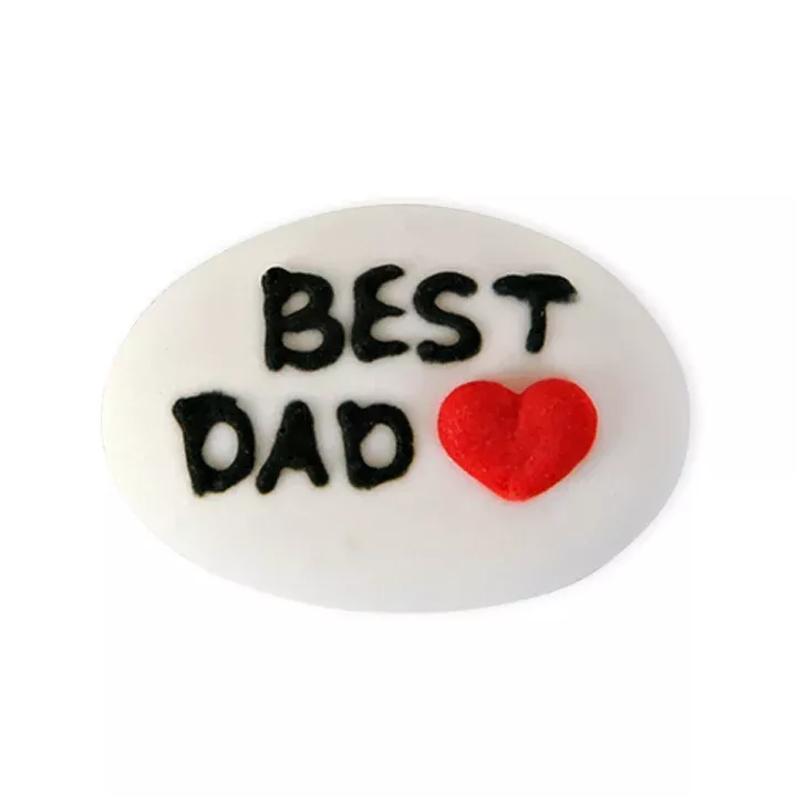 best-dad-plaque-royal-icing-decorations-bulk-white Best Dad Plaque Royal Icing Decorations (Bulk) - White