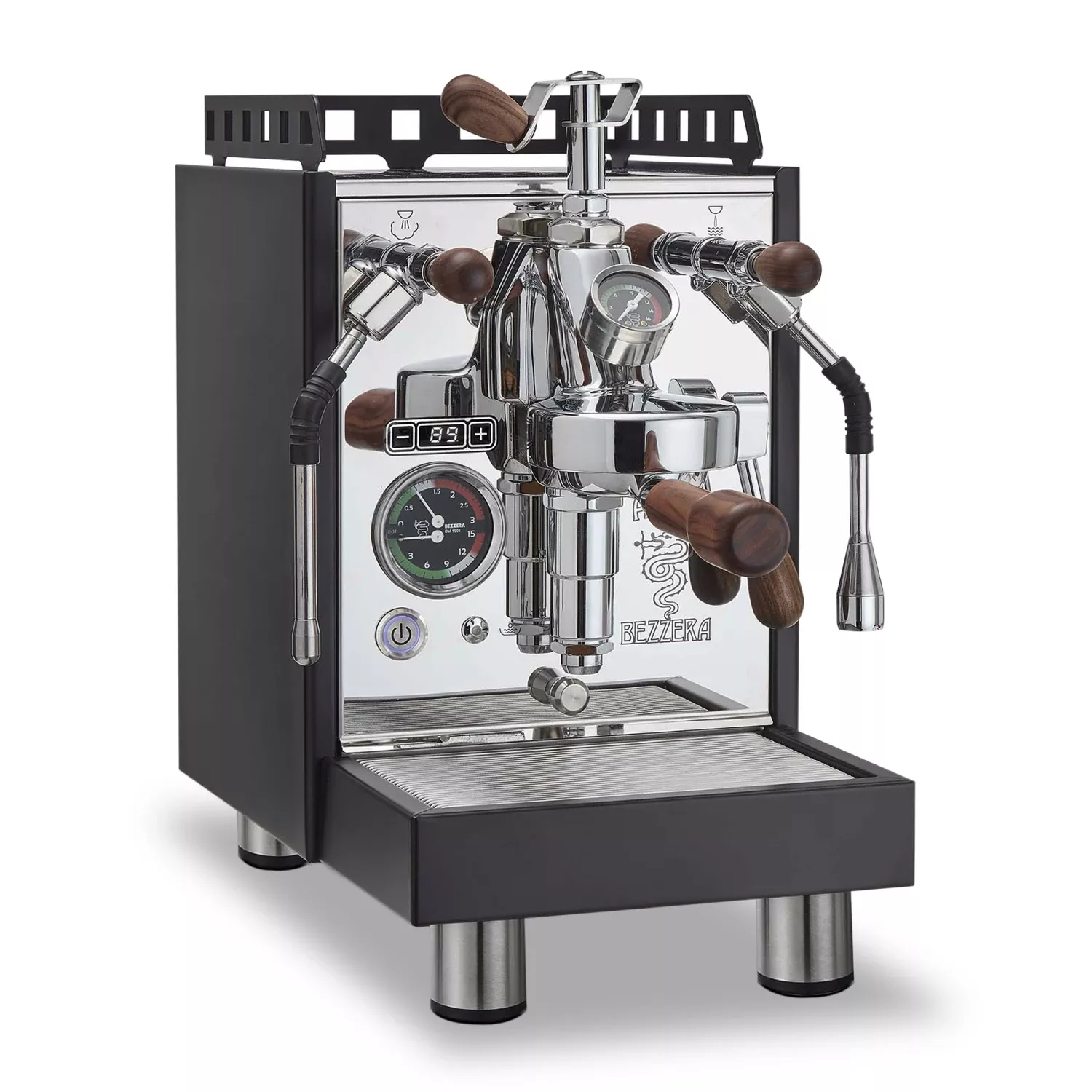bezzera-aria-pid-espresso-machine-with-flow-control-total-black-with-rosewood Bezzera Aria PID Espresso Machine With Flow Control – Total Black With Rosewood