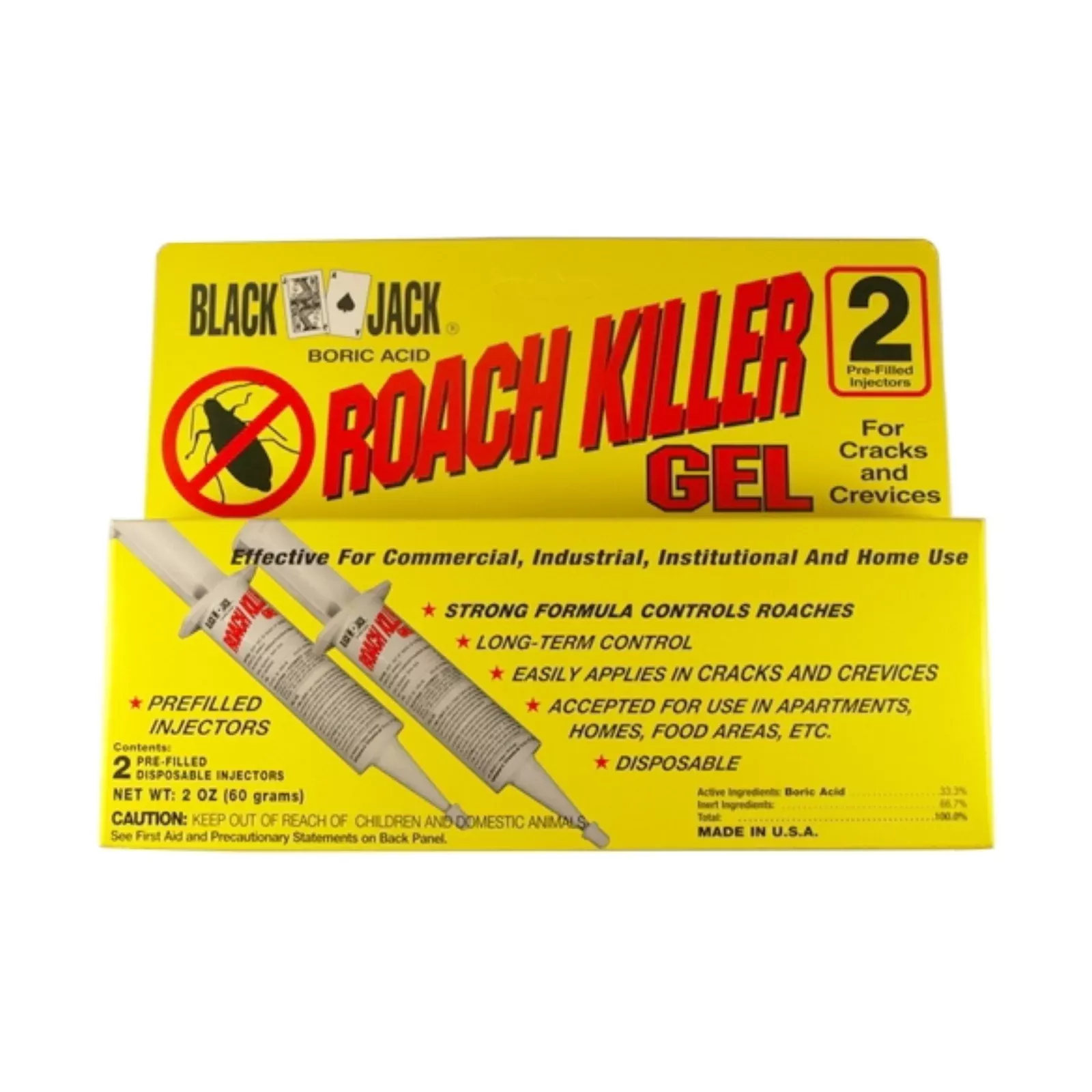 Black Jack - Boric Acid Roach Killer Gel 2 Pack, 2oz - Case of 12