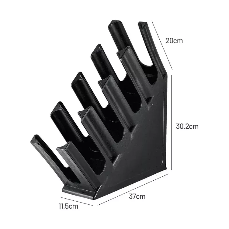 Black4 Compartment Slanted Cup Holder/Dispenser