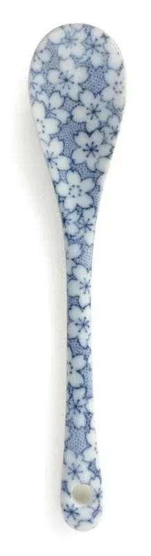 BLUE & WHITE DESSERT SPOON-FLOWER