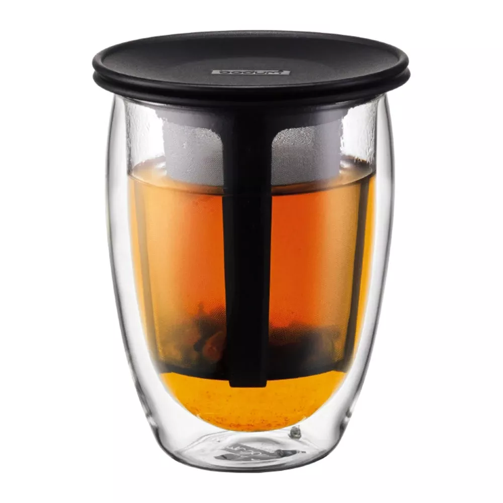 bodum-12oz-tea-one-with-strainer-in-black Bodum 12oz Tea For One With Strainer In Black