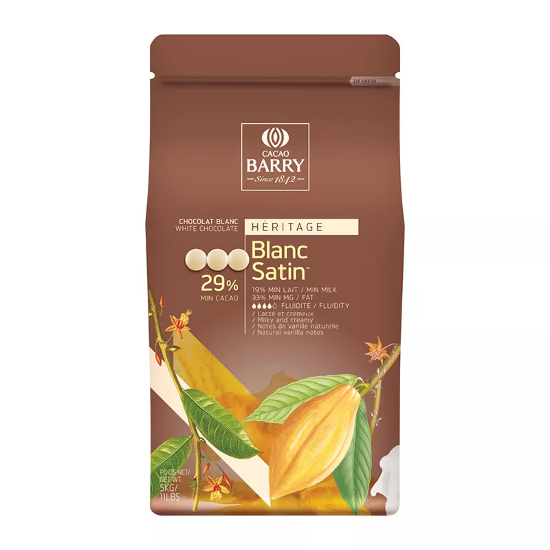 Cacao Barry - Blanc Satin White Chocolate 29% - 11 lb