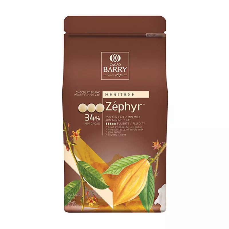 Cacao Barry - Zephyr White Chocolate 34% - 11 lb