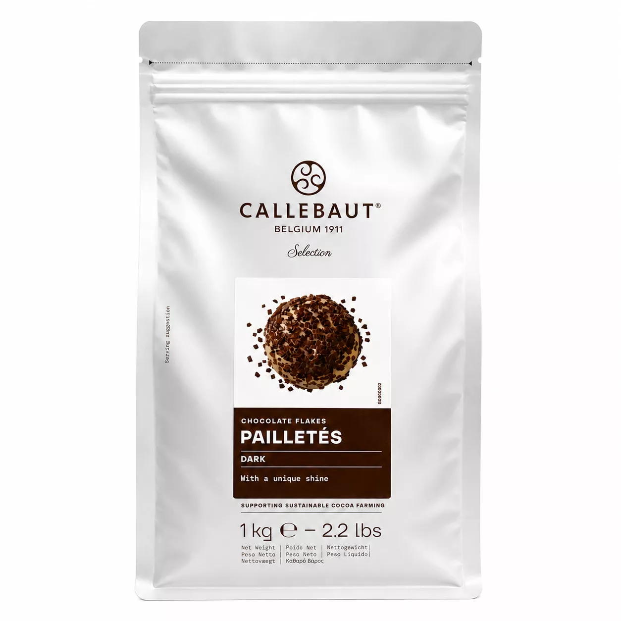 callebaut-dark-chocolate-flakes-small-2-2-lb Callebaut - Dark Chocolate Flakes, Small - 2.2 lb