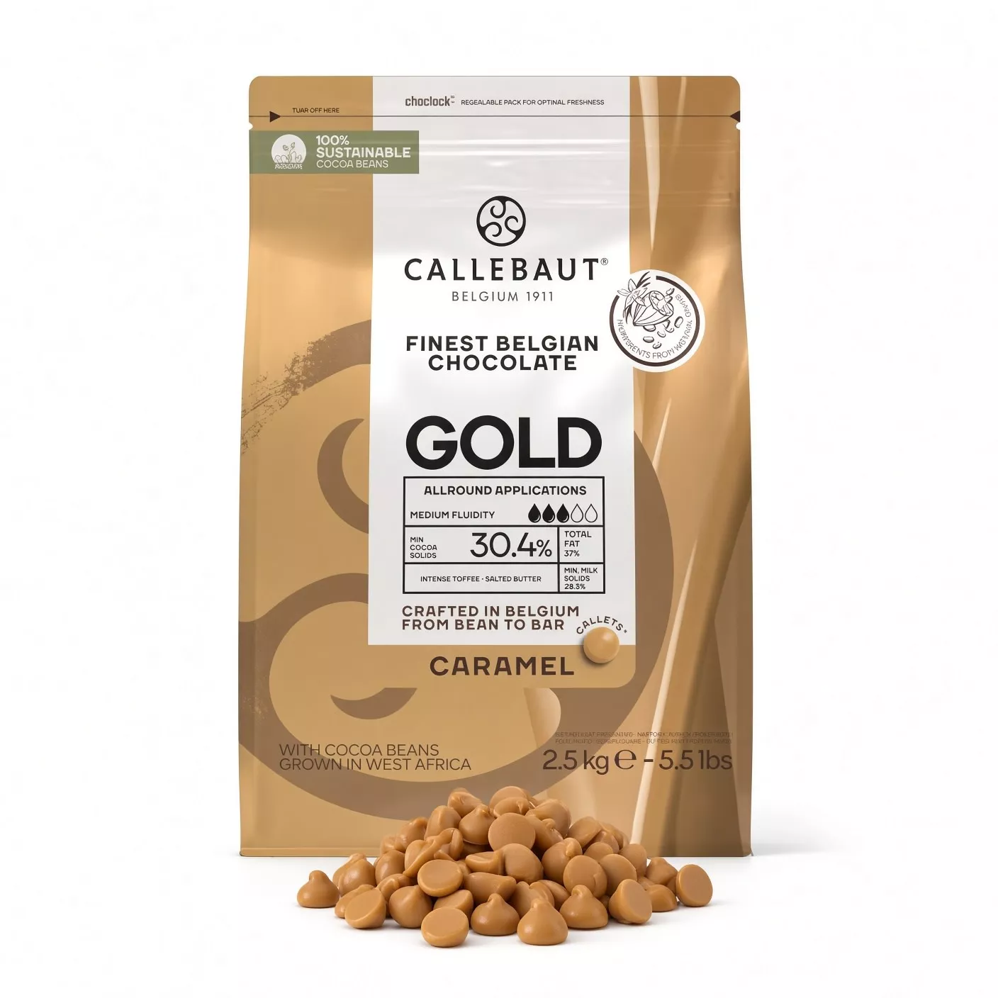 callebaut-gold-caramel-white-chocolate-30-4-5-5-lb Callebaut - Gold Caramel White Chocolate 30.4% - 5.5 lb
