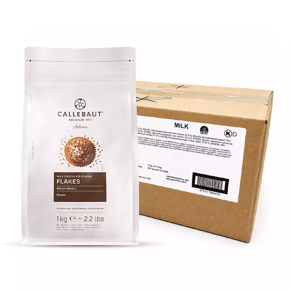 Callebaut - Milk Chocolate Flakes, Small - 2.2 lb (box of 6)