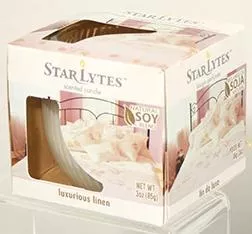 Candle Starlytes 3oz Luxurious Linen 12/Cs