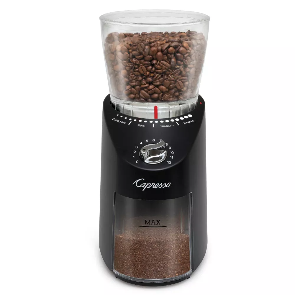 capresso-infinity-plus-conical-burr-coffee-grinder-in-black Capresso Infinity Plus Conical Burr Coffee Grinder In Black
