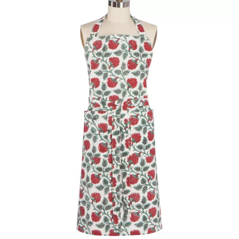 carnation-block-print-apron Carnation Block Print Apron
