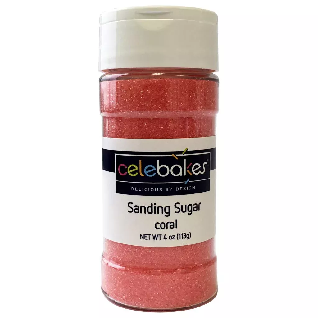 celebakes-coral-sanding-sugar-4-oz Celebakes Coral Sanding Sugar, 4 oz.
