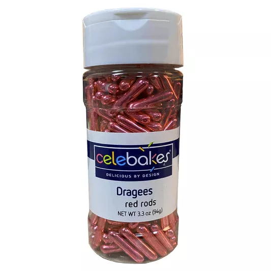 celebakes-red-roddragees-3-3-oz-sprinkles Celebakes Red RodDragees, 3.3 oz. Sprinkles