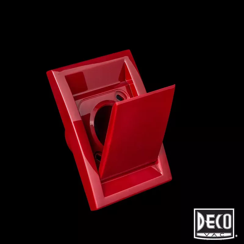 Central Vacuum Wall Inlet Valve Classic Deco Red Square