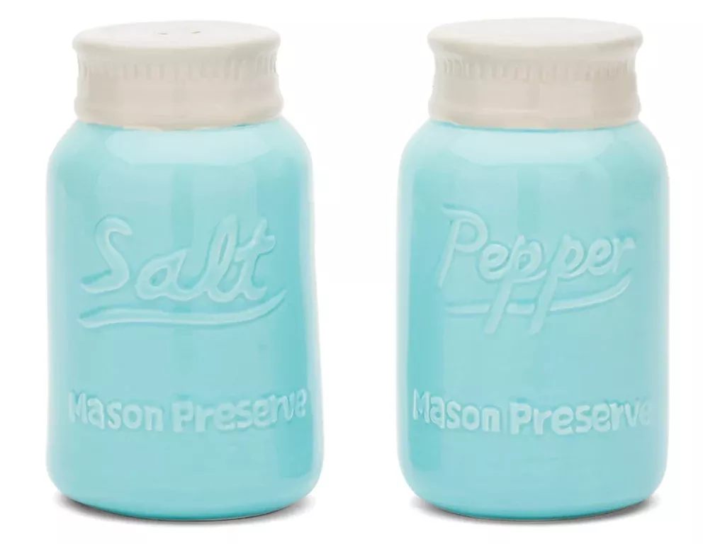 ceramic-mason-jar-salt-pepper-set CERAMIC MASON JAR SALT & PEPPER SET