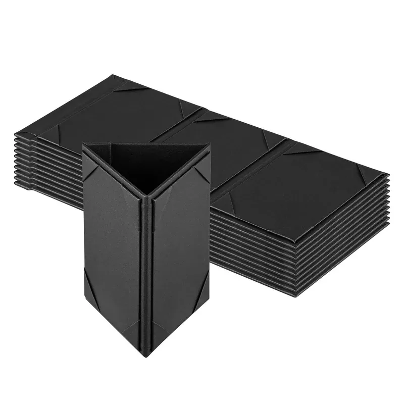 chef-101-black-vinyl-triangular-table-tent-3-view-4-x-6-48-count-box Chef 101 Black Vinyl Triangular Table Tent – 3-View – 4″ x 6″ – 48 count box