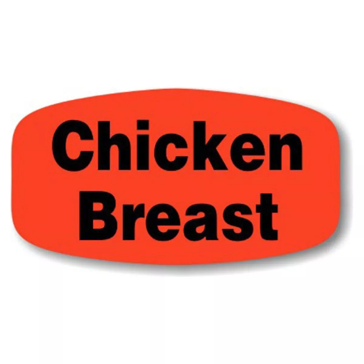 Chicken Breast Black On Red Short Oval - Roll of 1000
