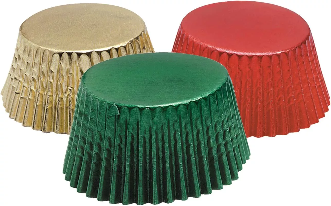 christmas-foil-baking-cups-45-cupcake-liners Christmas Foil Baking Cups - 45 Cupcake Liners