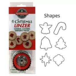 christmas-linzer-cookie-cutter-set-6-pieces Christmas Linzer Cookie Cutter Set 6 pieces