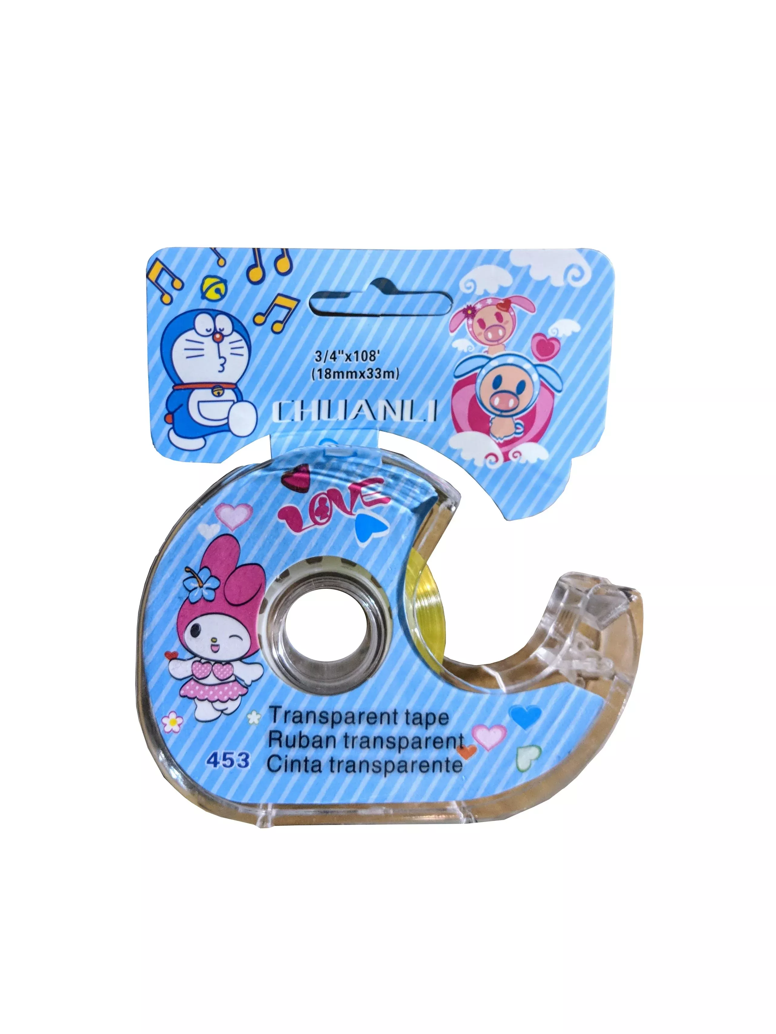 chuanli-transparent-tape-w-plastic-dispenser-case-24 Chuanli - Transparent Tape w/ Plastic Dispenser - Case of 24