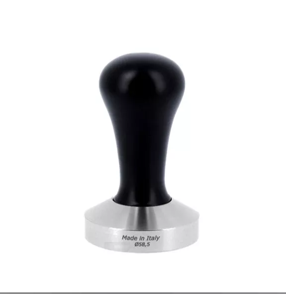 class-coffee-tamper-black-lacquered-beech-handle-with-s-steel-flat-base-d-58-5mm CLASS COFFEE TAMPER, BLACK LACQUERED BEECH HANDLE WITH S. STEEL FLAT BASE D.58,5MM