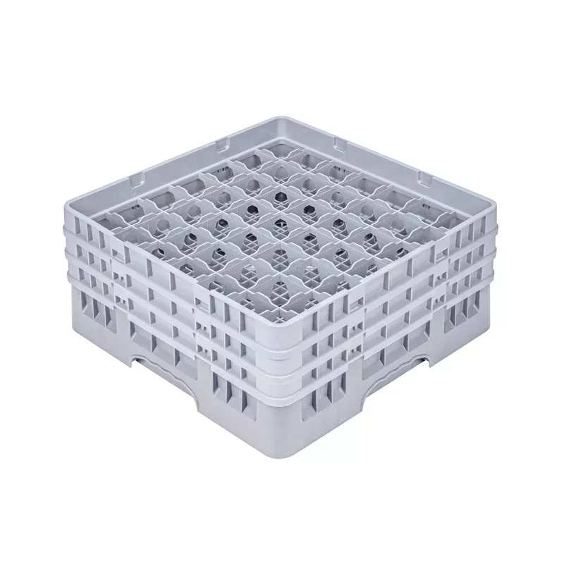 clean-tek-professional-gray-glass-rack-49-compartments-1-full-drop-2-half-drop-e Clean Tek Professional Gray Glass Rack – 49 Compartments 1 Full Drop and 2 Half Drop Extenders – 19 3/4″ x 19 3/4″ x 8 3/4″ – 1 count box