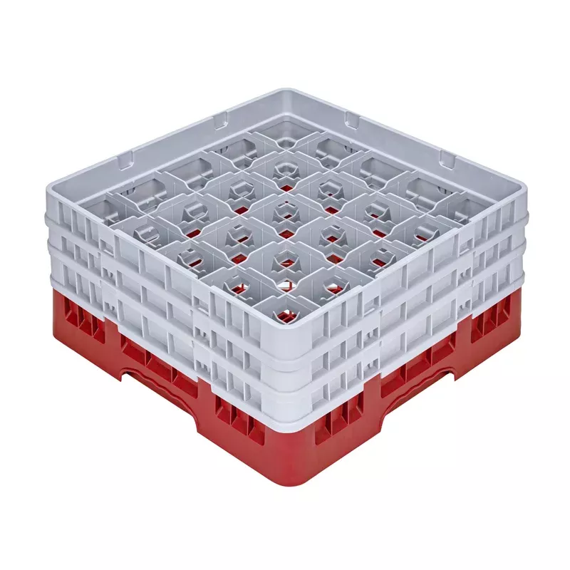 clean-tek-professional-red-glass-rack-25-compartments-1-full-drop-2-half-drop-ex Clean Tek Professional Red Glass Rack – 25 Compartments 1 Full Drop and 2 Half Drop Extenders – 19 3/4″ x 19 3/4″ x 8 3/4″ – 10 count box