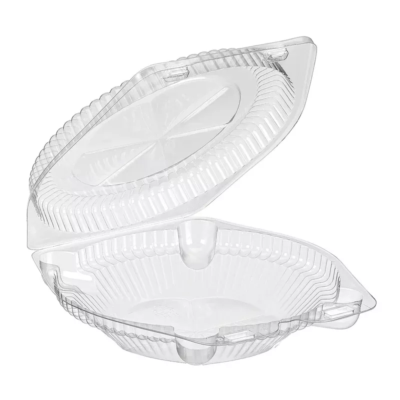 clear-plastic-low-clamshell-6-foil-pie-pan-50-pk Clear Plastic Low Clamshell for 6″ Foil Pie Pan 50/PK
