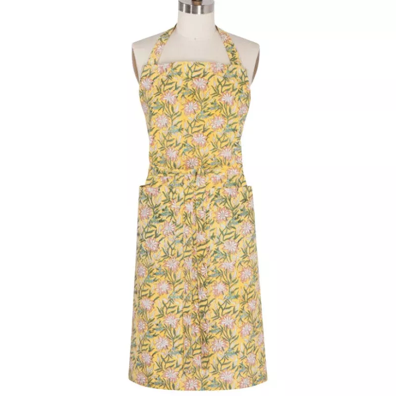 clematis-block-print-apron Clematis Block Print Apron