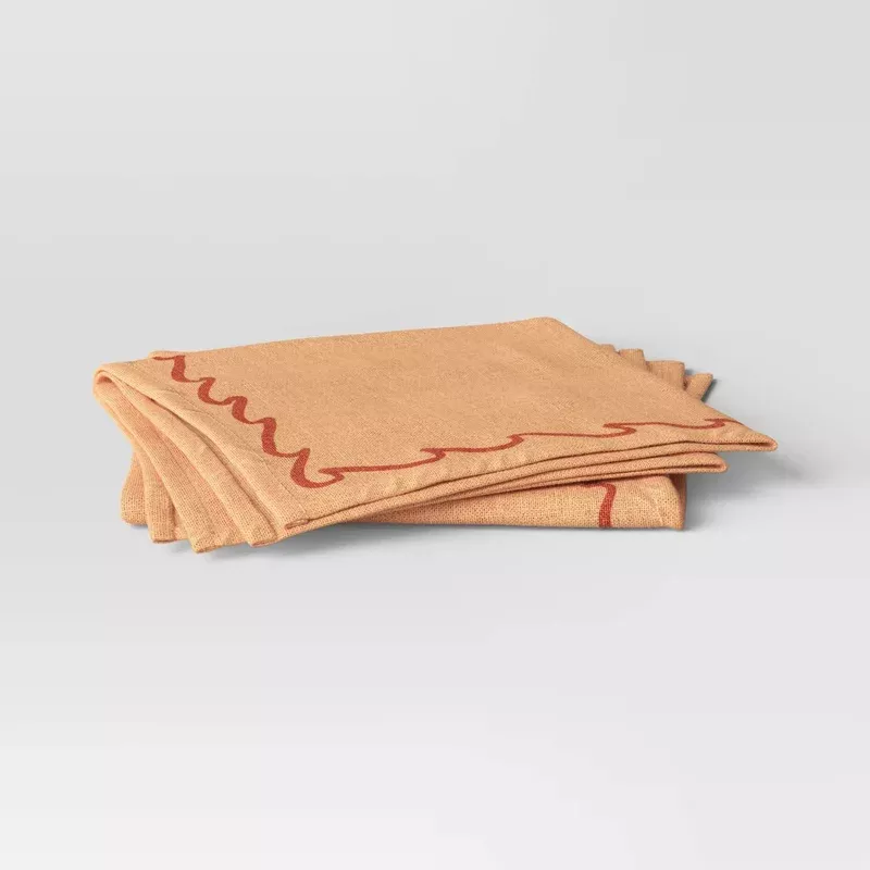 Coastal 2pk Napkins Peach Wave