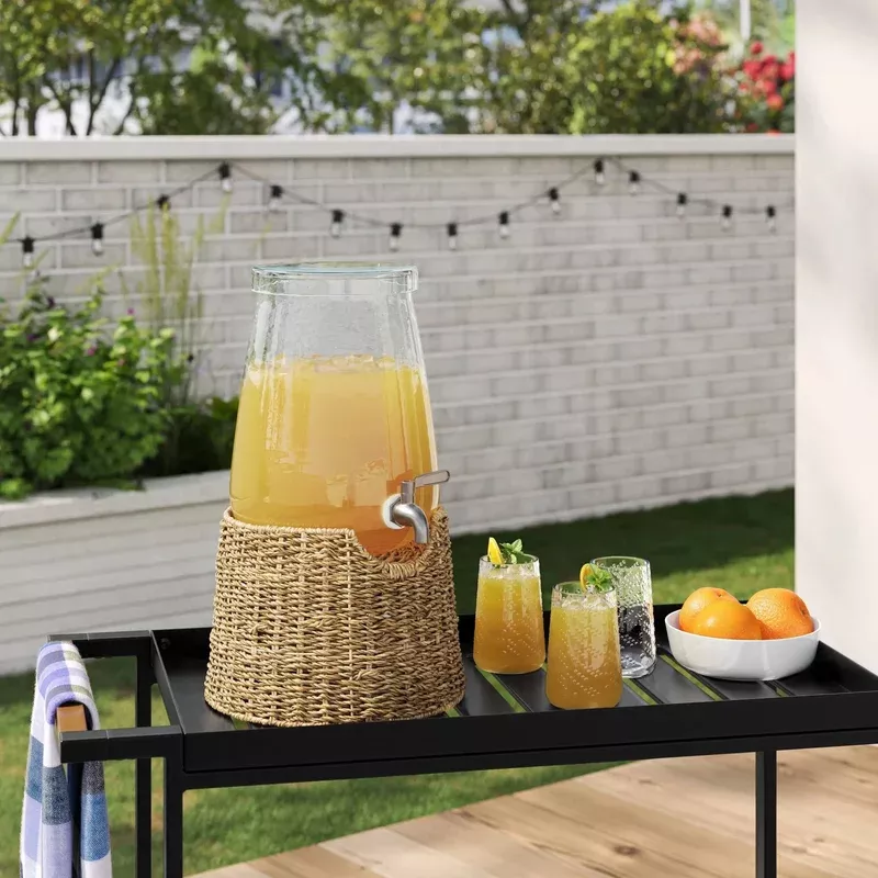 coastal-woven-beverage-dispenser-stand Coastal Woven Beverage Dispenser Stand