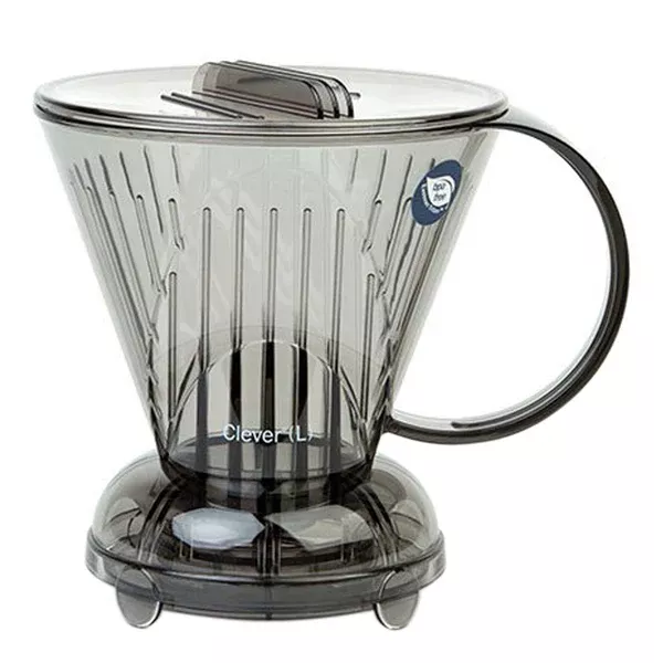 Coffee Dripper Clear Grey - L with filters