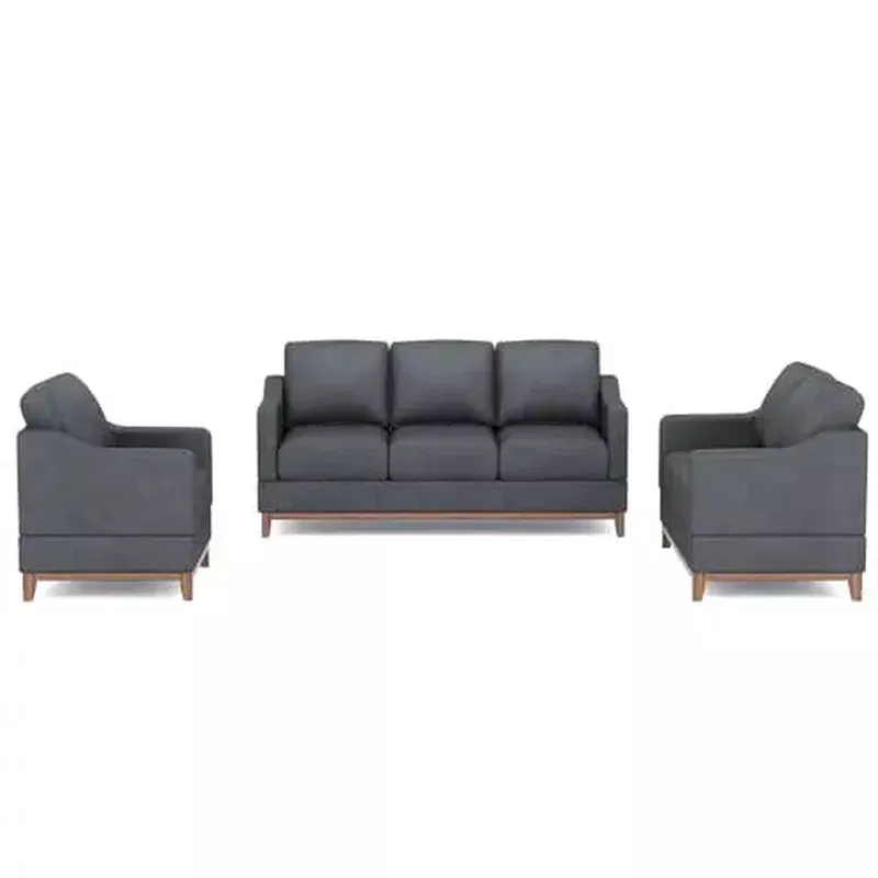 COLAMY Sofa Set Loveseat Sofa and Armchair – Dark Gray