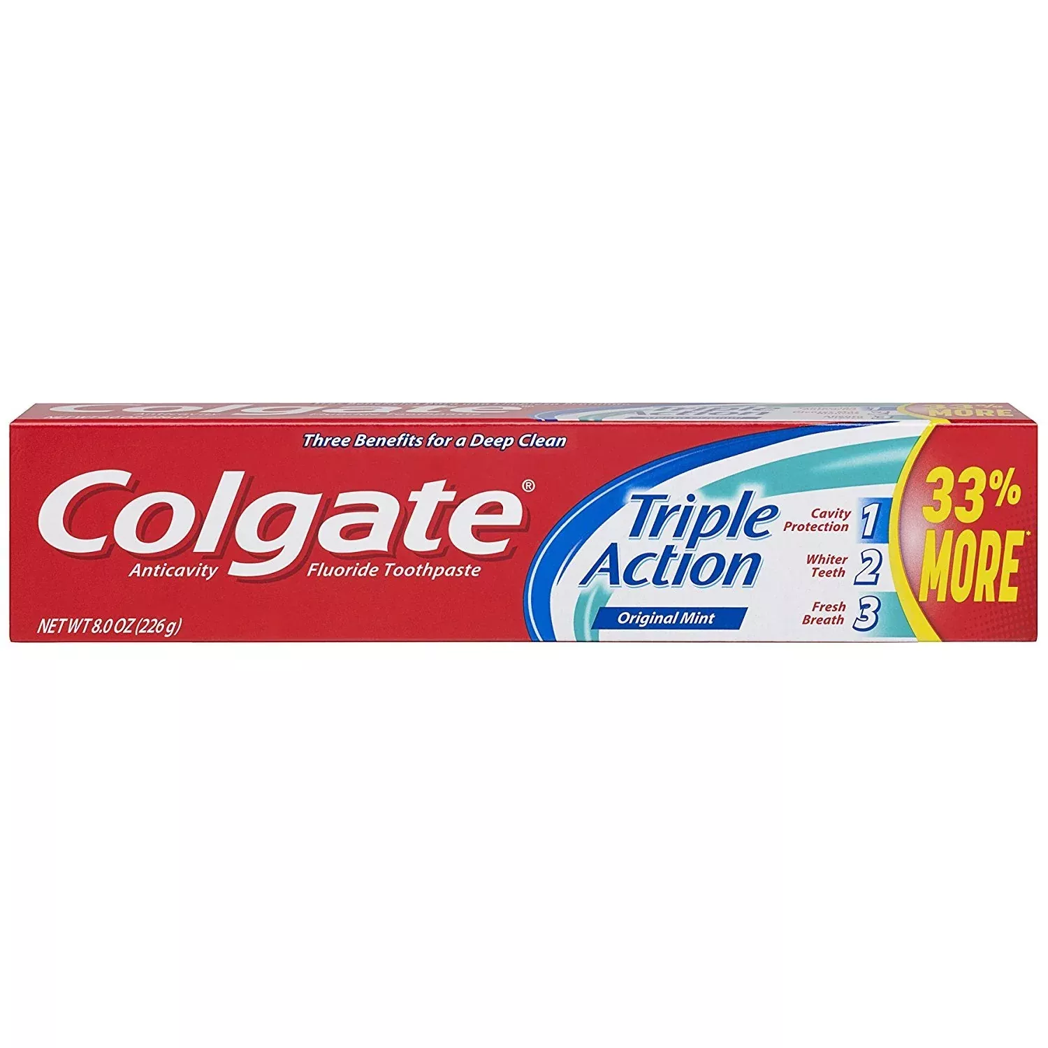 Colgate - Triple Action Toothpaste, Original Mint, 8oz - Case of 24