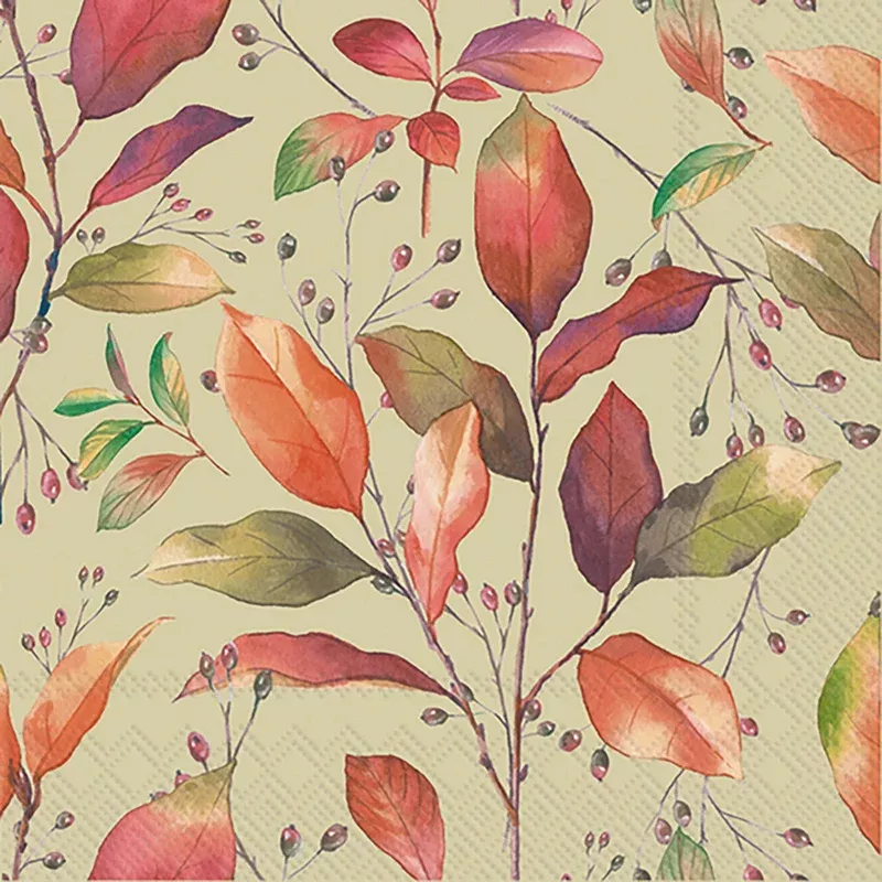 colorful-autumn-cocktail-napkin Colorful Autumn Cocktail Napkin