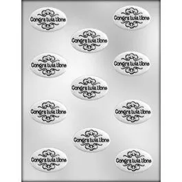 congratulations-oval-chocolate-mold Congratulations Oval Chocolate Mold