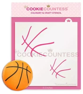 cookie-countess-basketball-2-sizes-stencil Cookie Countess Basketball 2 Sizes Stencil