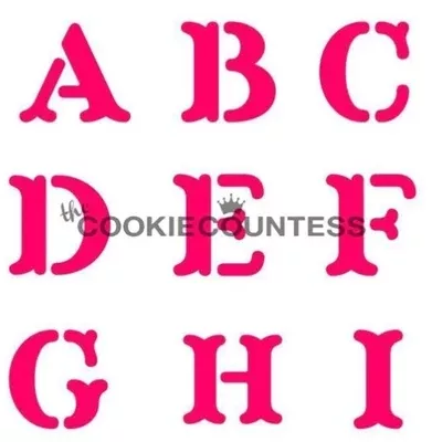 cookie-countess-block-letters-stencil Cookie Countess Block Letters Stencil