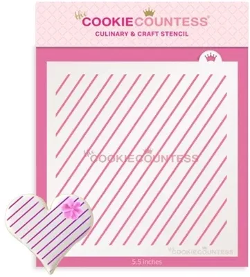 cookie-countess-diagonal-thin-stripe-2-design-stencil Cookie Countess Diagonal Thin Stripe 2 Design Stencil