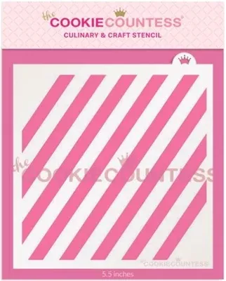 cookie-countess-diagonal-wide-stripe-design-stencil Cookie Countess Diagonal Wide Stripe Design Stencil