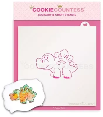 cookie-countess-friendly-dinosaur-stencil Cookie Countess Friendly Dinosaur Stencil