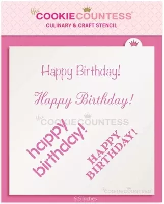 cookie-countess-happy-birthday-design-stencil Cookie Countess Happy Birthday Design Stencil
