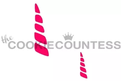 Cookie Countess Unicorn Horns 2 Sizes Stencil