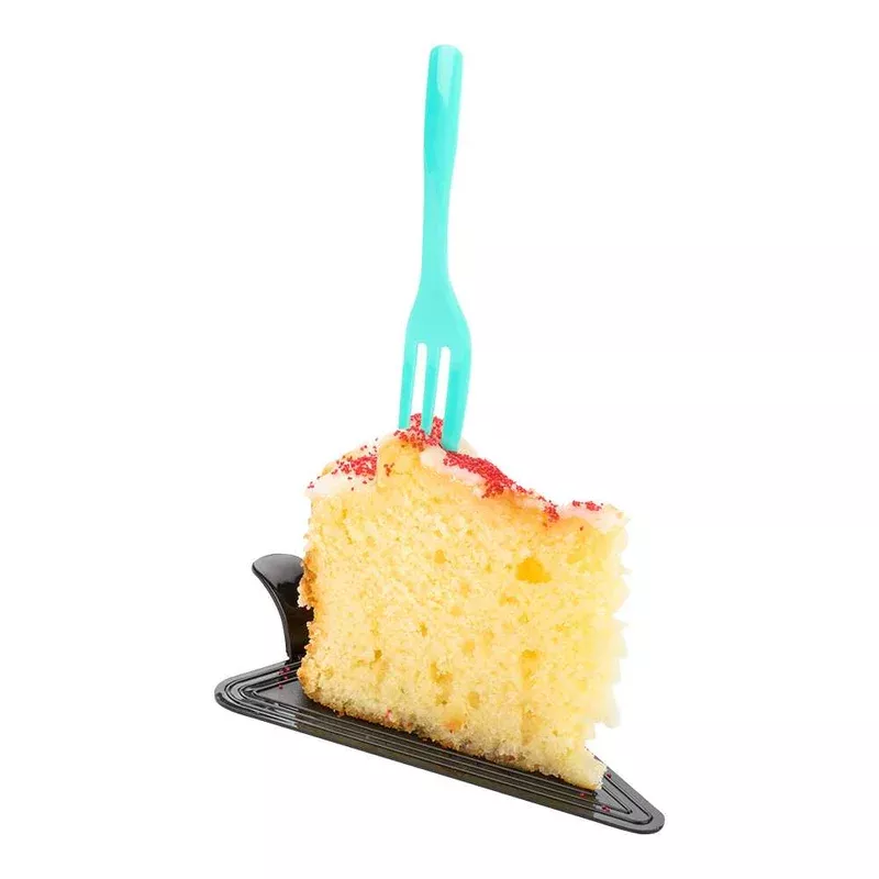 coppetta-teal-plastic-cake-fork-with-knife-edge-4-x-3-4-100-count-box Coppetta Teal Plastic Cake Fork with Knife Edge – 4″ x 3/4″ – 100 count box