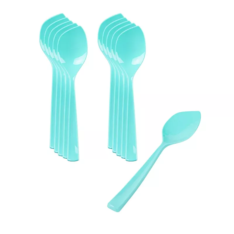coppetta-teal-plastic-petal-spoon-4-1-2-x-1-500-count-box Coppetta Teal Plastic Petal Spoon – 4 1/2″ x 1″ – 500 count box
