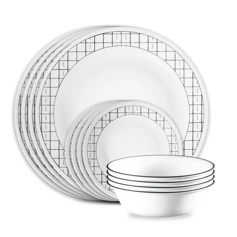 corelle-delicate-grid-18-piece-dinnerware-set-service-6 Corelle Delicate Grid 18-piece Dinnerware Set Service for 6