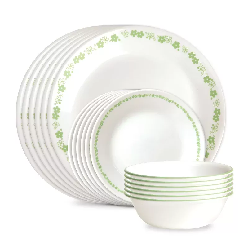 corelle-spring-blossom-green-18-piece-dinnerware-set-service-6 Corelle Spring Blossom Green 18-piece Dinnerware Set Service for 6