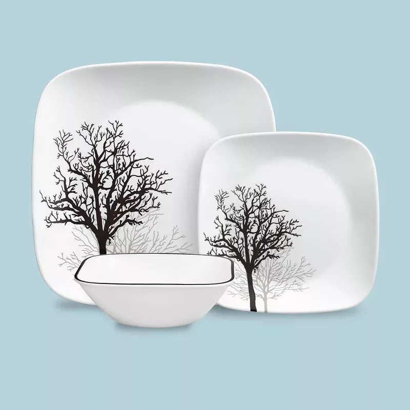 Corelle Timber Shadows 12-piece Dinnerware Set Service for 4