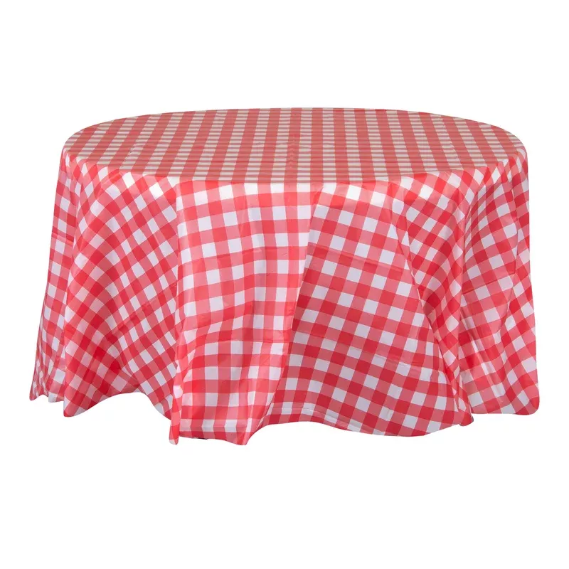Covers Table Table Tek 84 Inch Plastic Red Gingham Round2 – 1 EACH