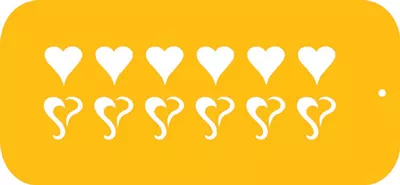 Curly Hearts Stencil - C032